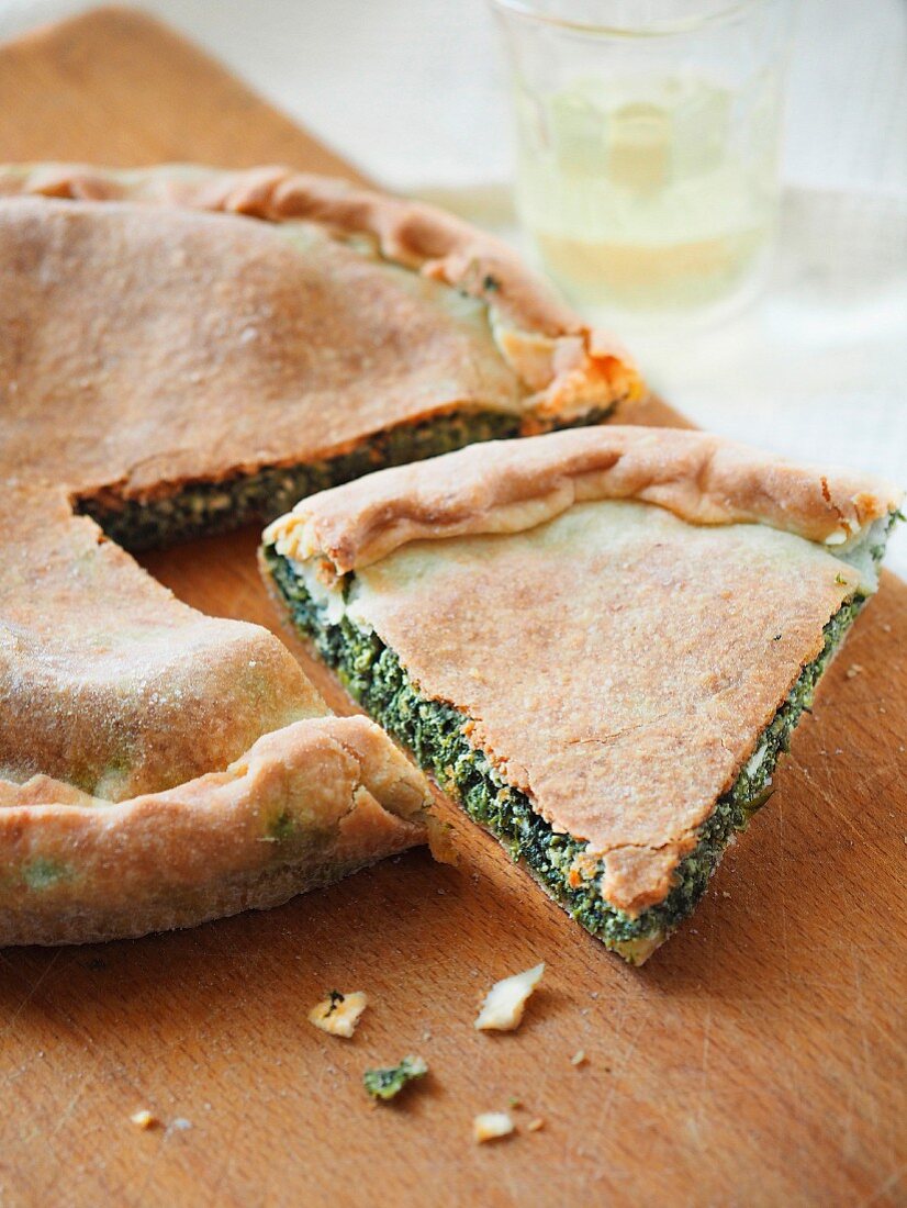 Panata Siciliana traditional sicilian savoury cake stuffed with herbs (Sicily, Italy)