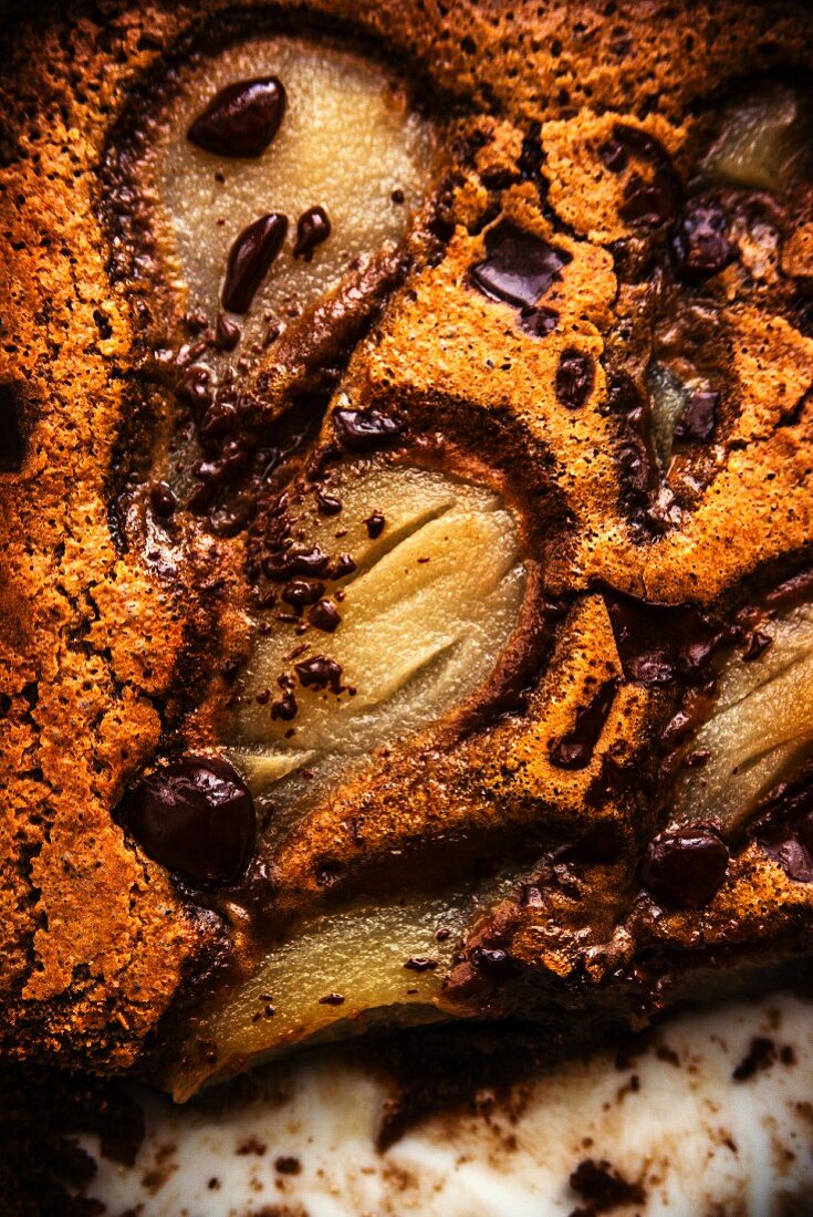 Birnen-Schokoladen-Pudding (Close Up)