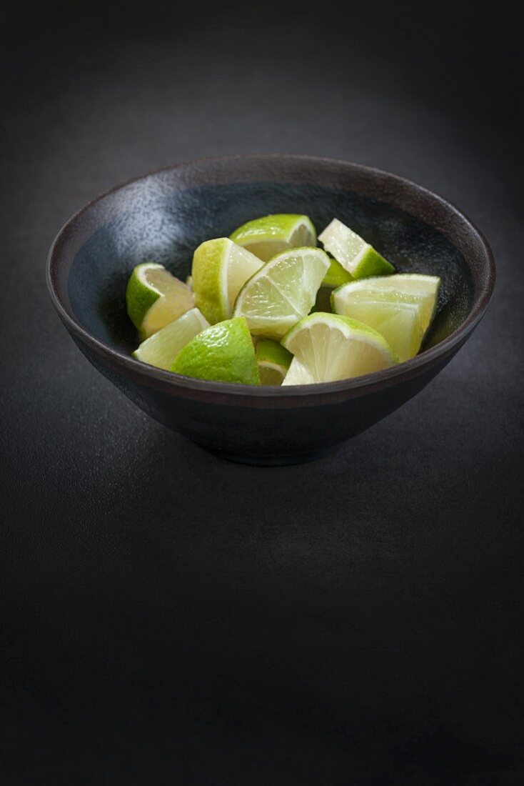 Bowl of Fresh Lime Slices