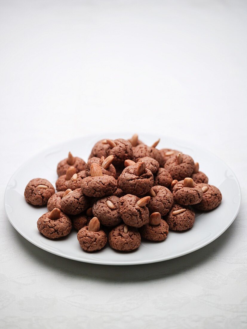 Almond biscuits on a plate