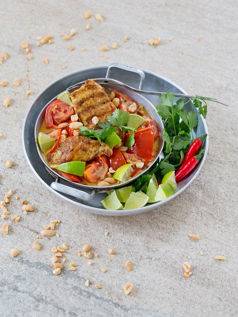 Lime chicken with tomatoes and coriander
