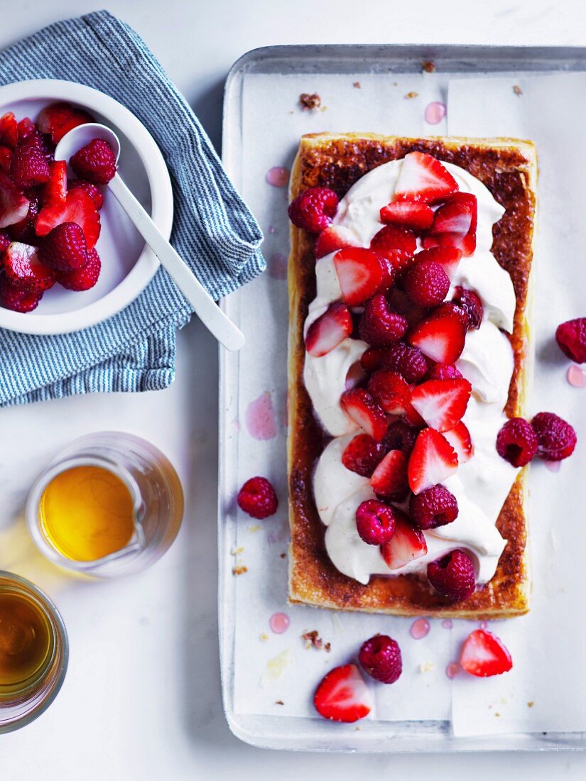 Berry and goat's curd tart