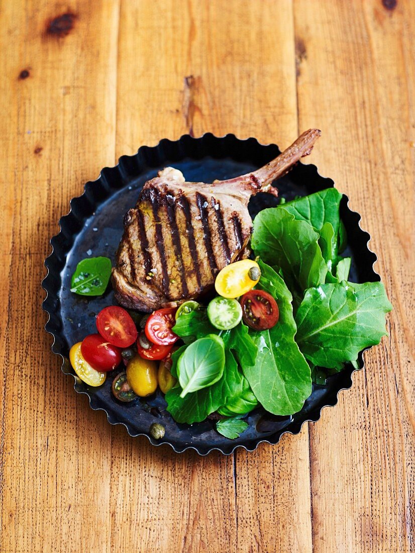 Veal cutlets with anchovy dressing