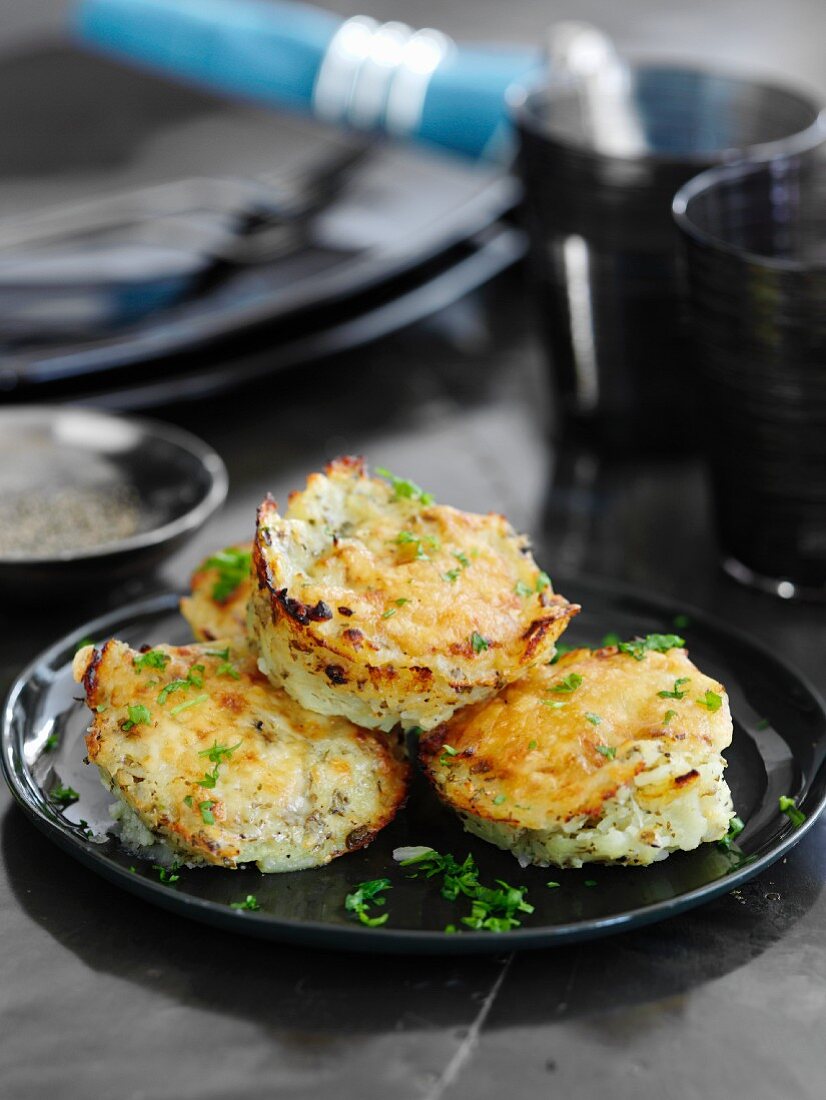 Potato fritters with fresh herbs