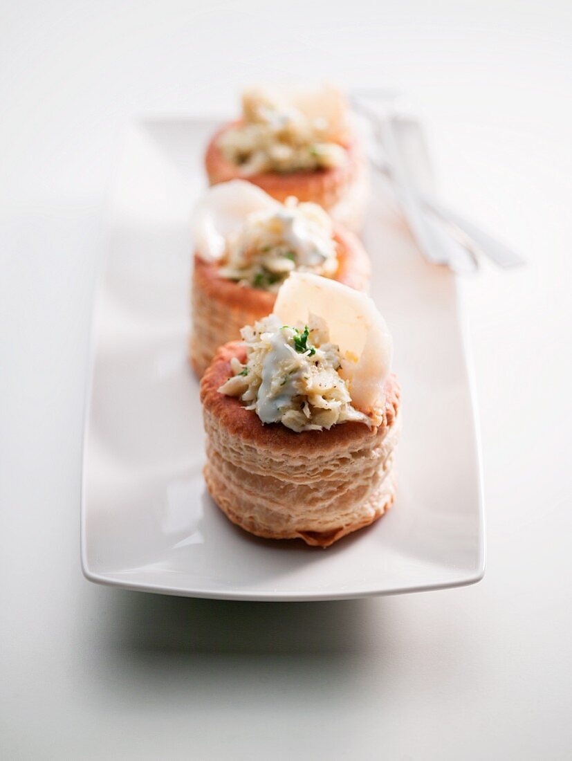 Vol au vents with cod