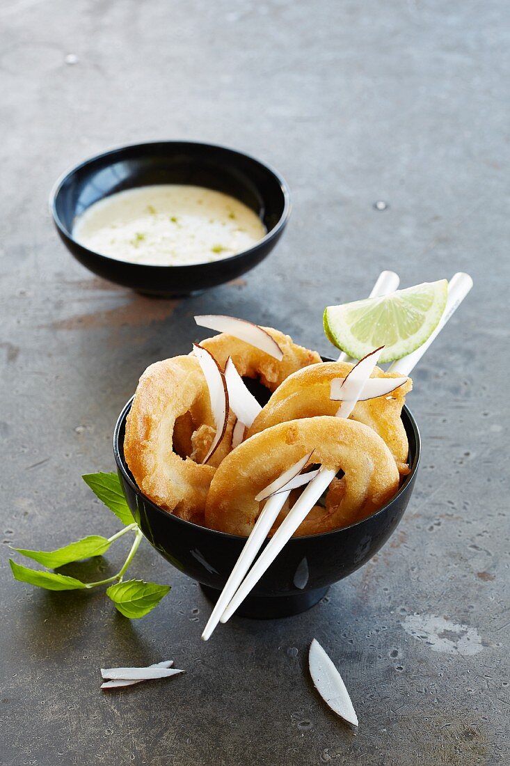 Squid rings with lime mayonaise