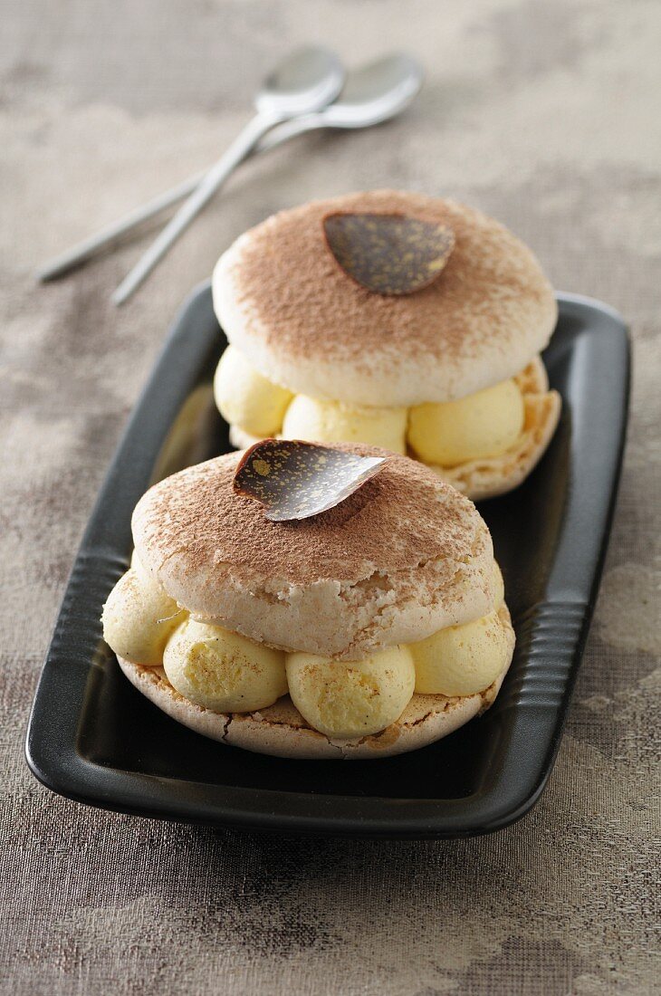 Giant macarons with a cream filling