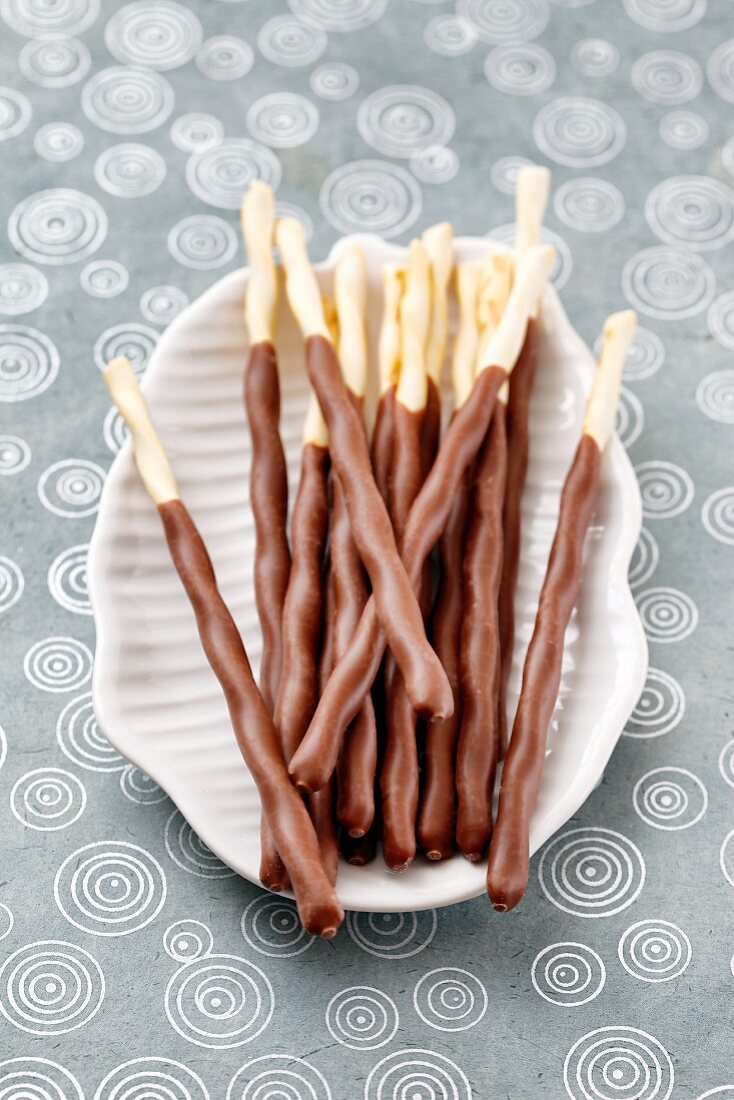 Chocolate-dipped sticks