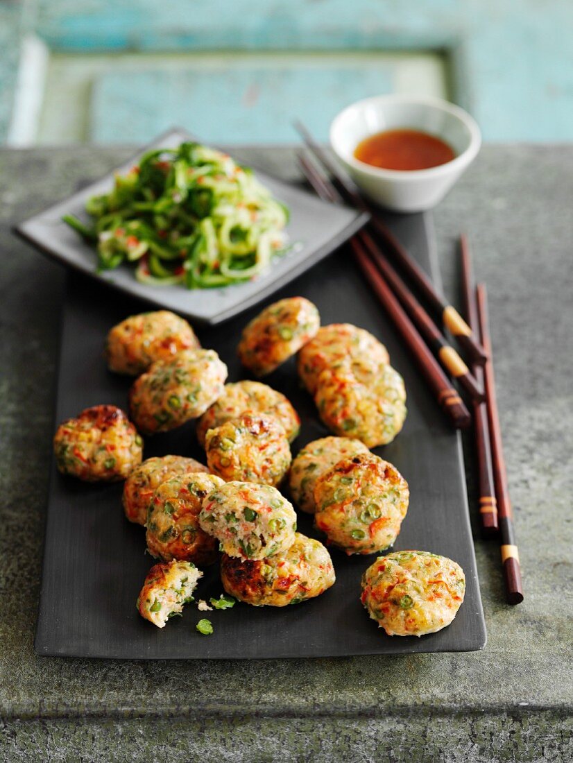 Fish balls with a cucumber relish (Thailand)