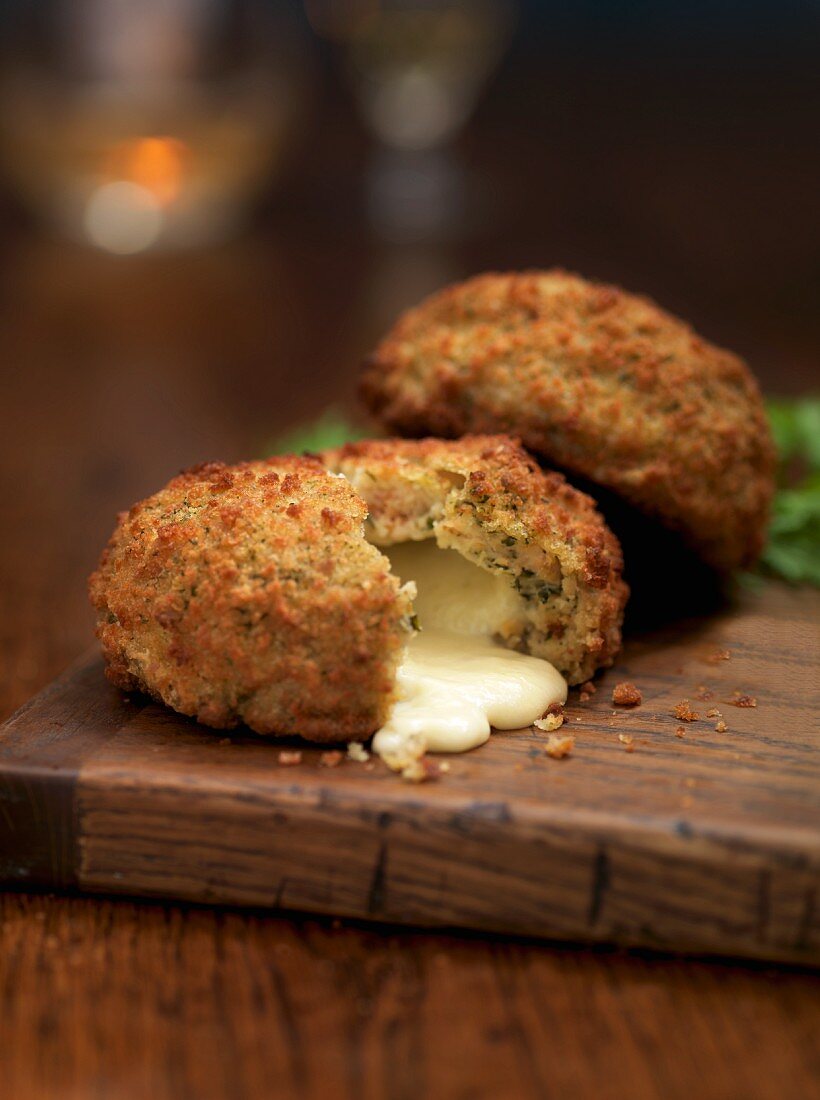 Fishcakes filled with cheese