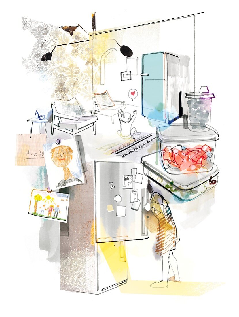 Illustration of a refrigerator