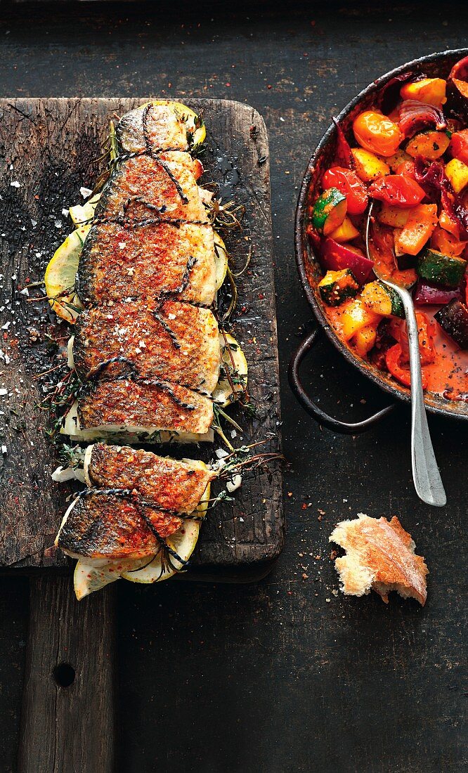 Fillet of sea bass with ratatouille