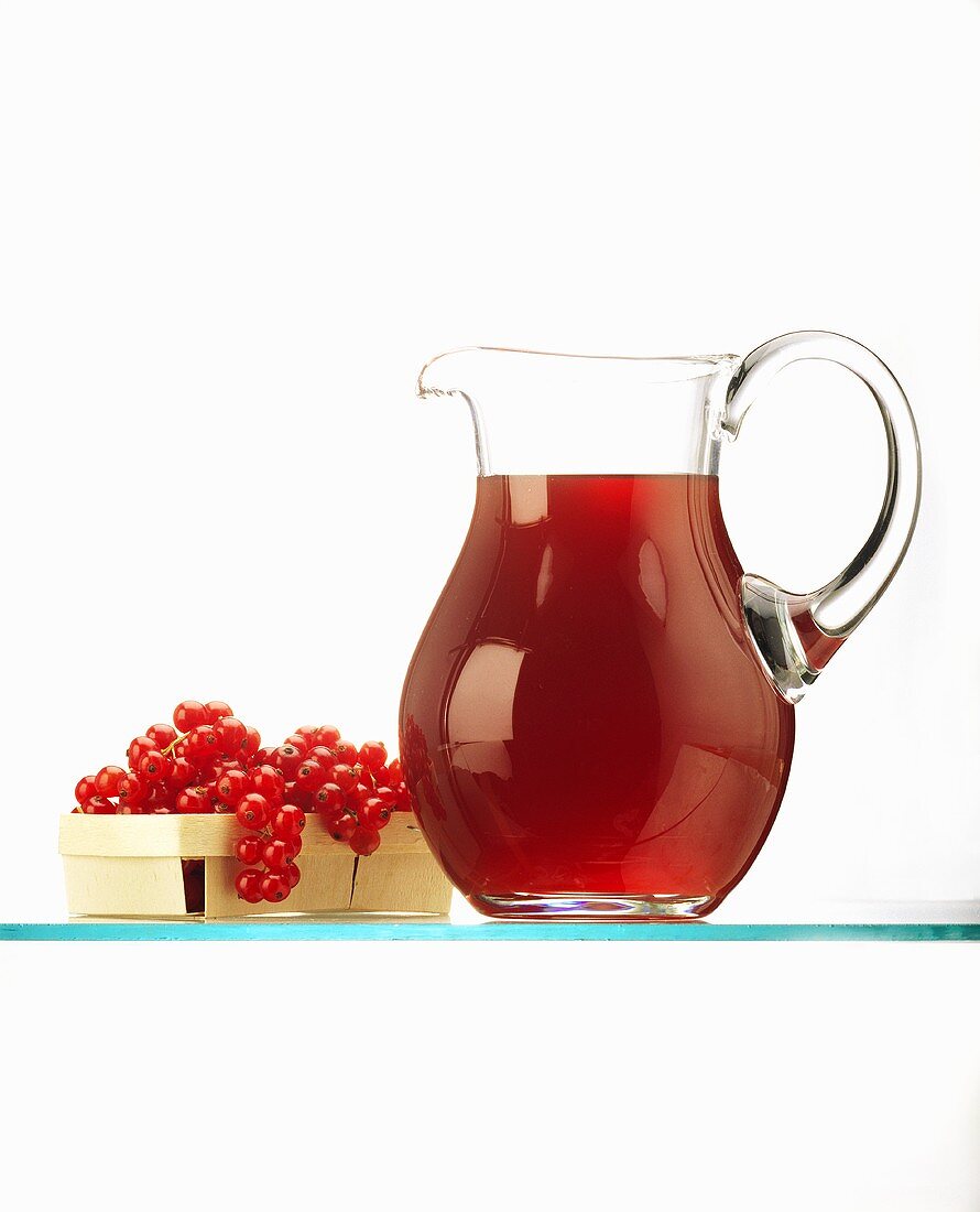 Red Currant Juice in a Decanter; Currants