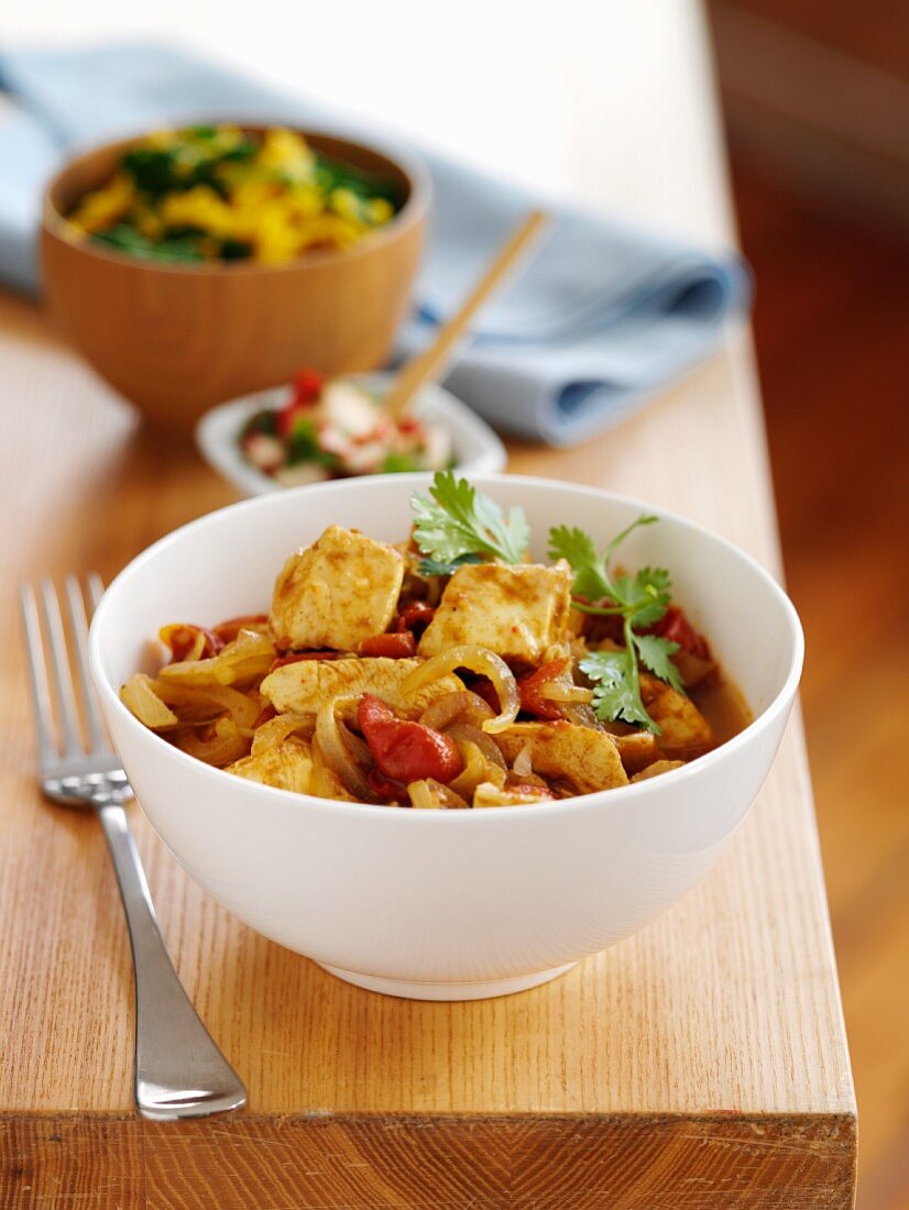 Hähnchencurry mit Zwiebeln