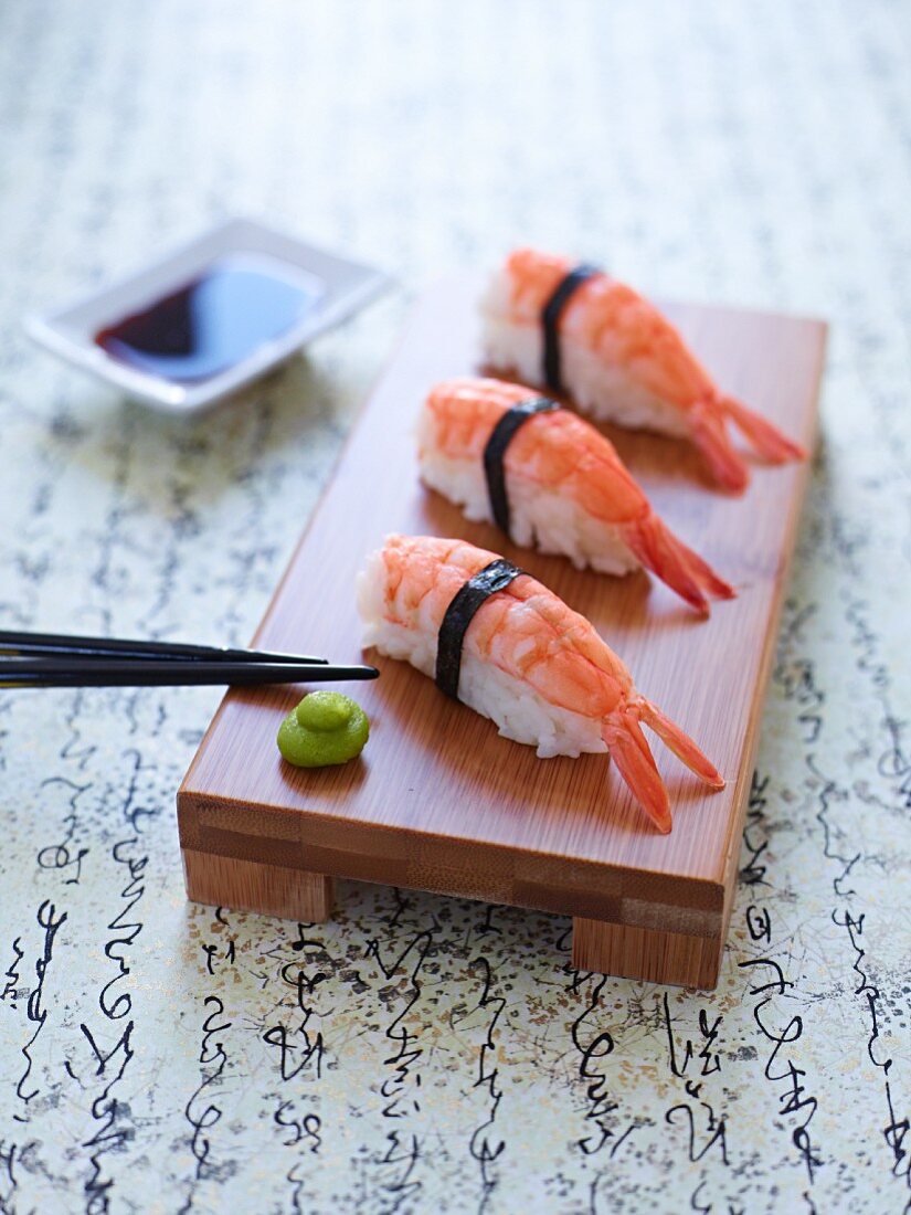 Nigiri-Sushi mit Garnele