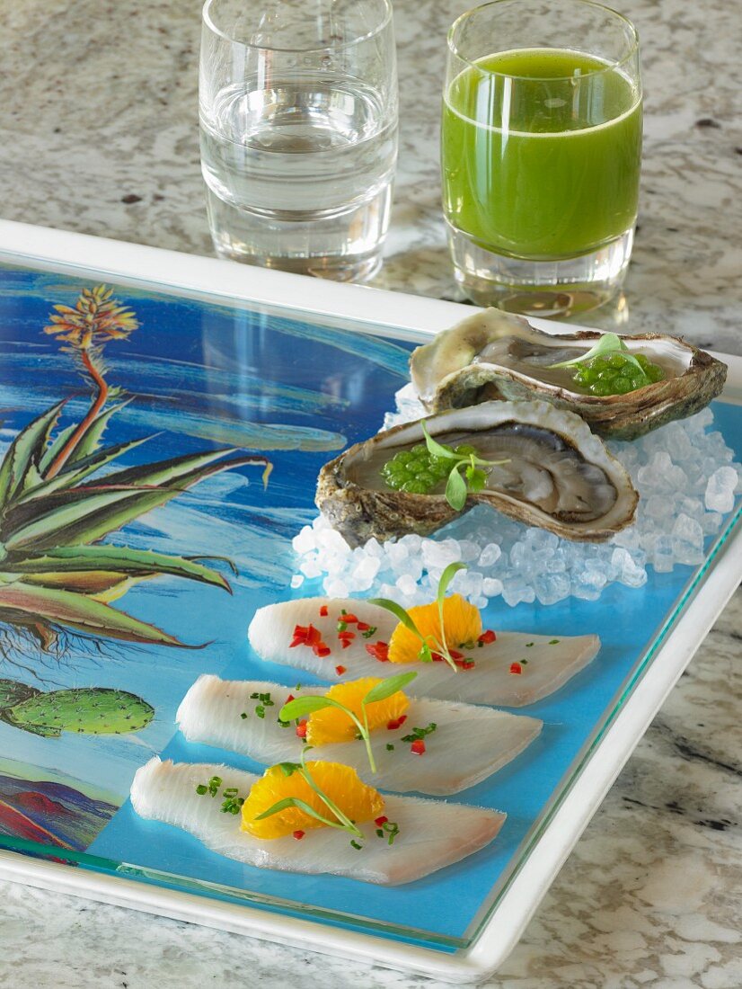 Sashimi, oysters and tequila (Japan)