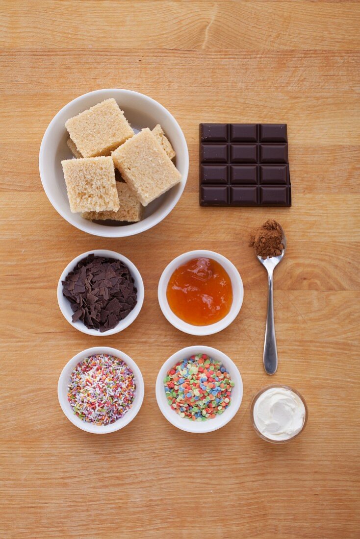 Zutaten für schnelle Schokoladen-Cake-Pops