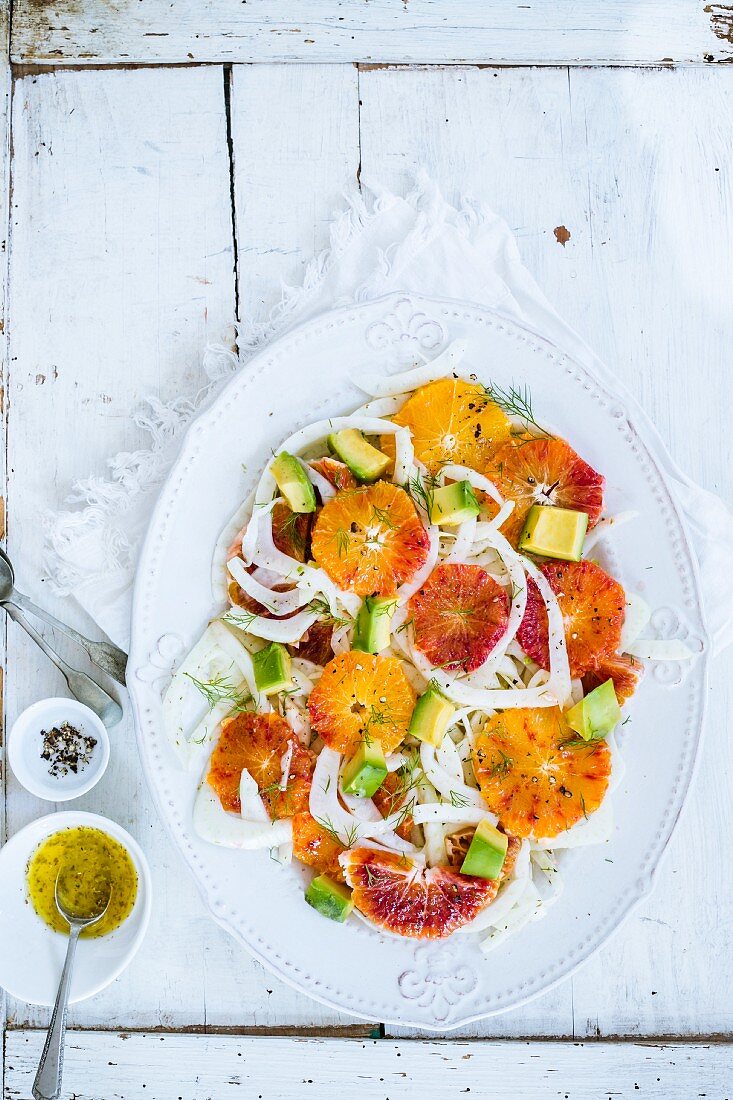 Orangen-Fenchel-Salat mit Vinaigrette