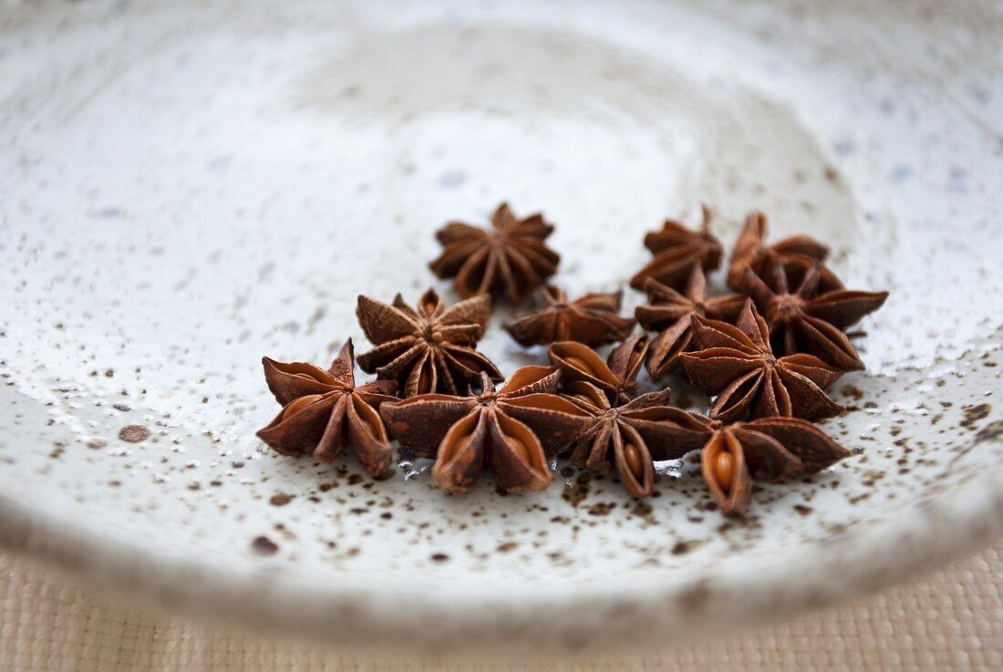 Star anise on a plate