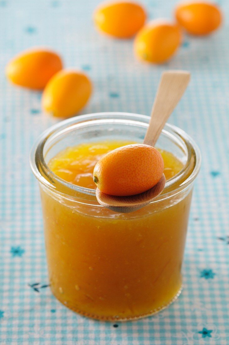 A glass of kumquat jam