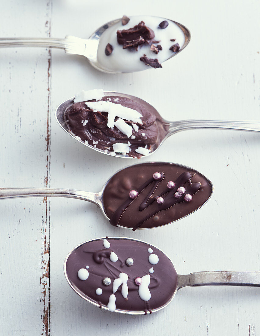Chocolate spoons for making hot chocolate