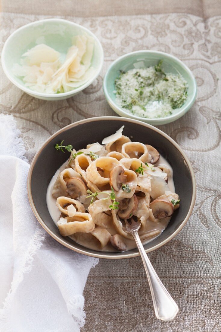 Grünkern-Tagliatelle mit Pilzsauce