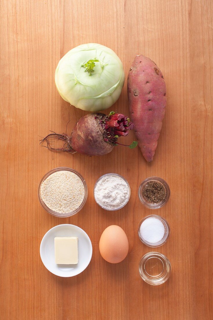 Ingredients fovegetarian vegetable schnitzels