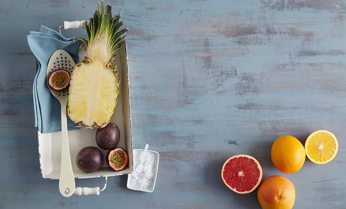 Wintry fruits for making jam (seen from above)