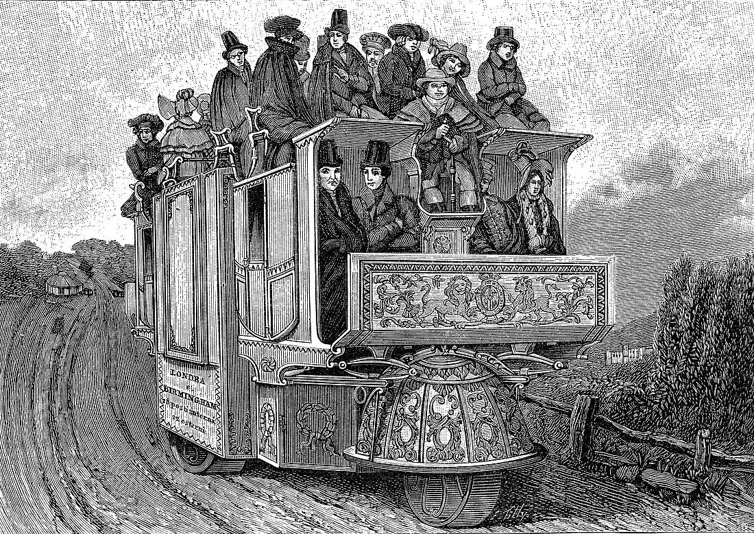 19th Century 3-wheeled vehicle, illustration