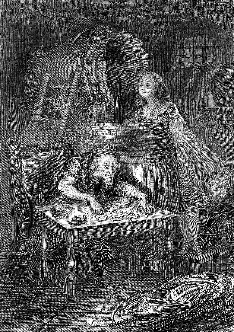 Treasure finder, 19th Century illustration