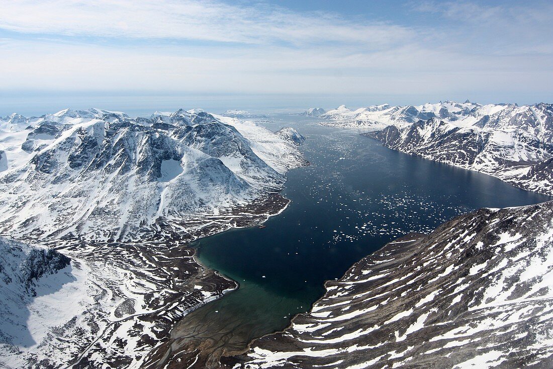 Fjord in southwest Greenland, April 2012