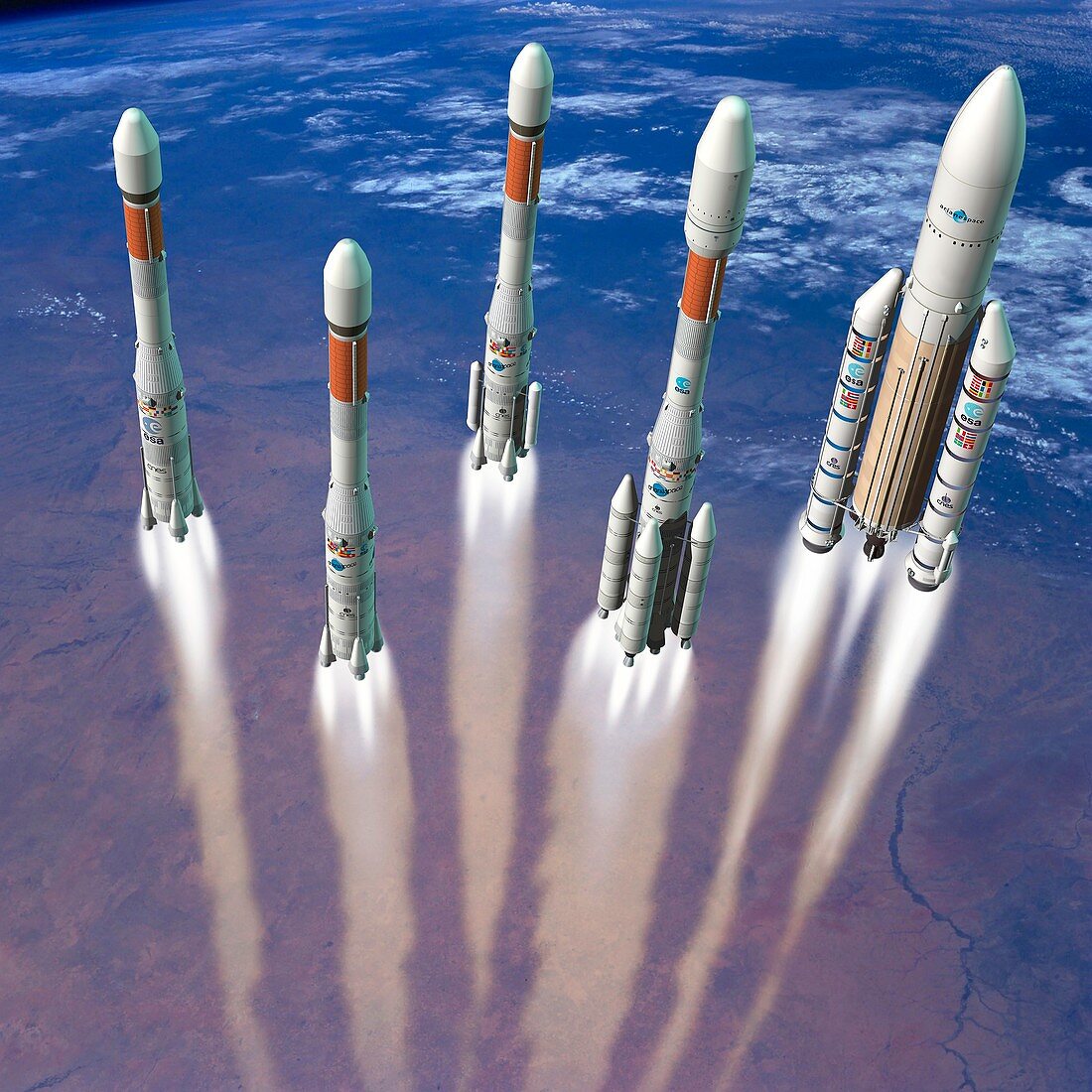 Ariane rockets, illustration