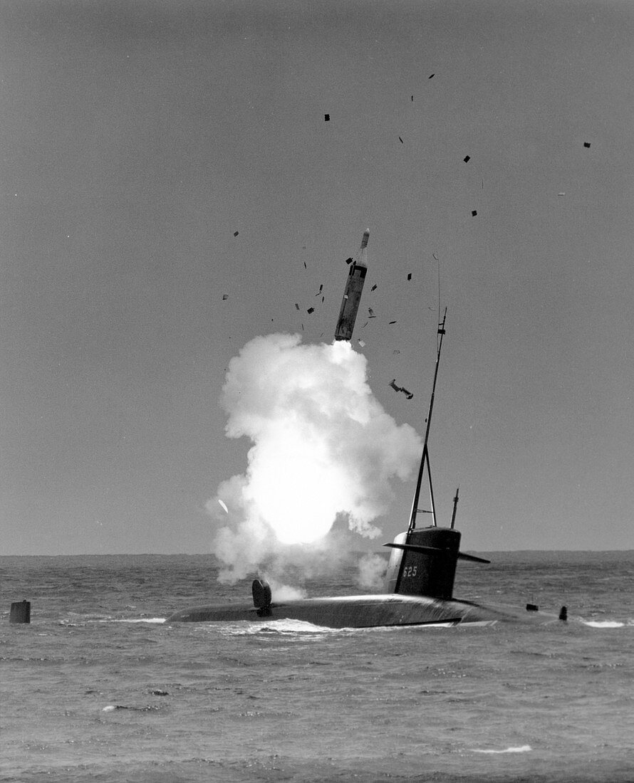 Polaris missile launch, 1964