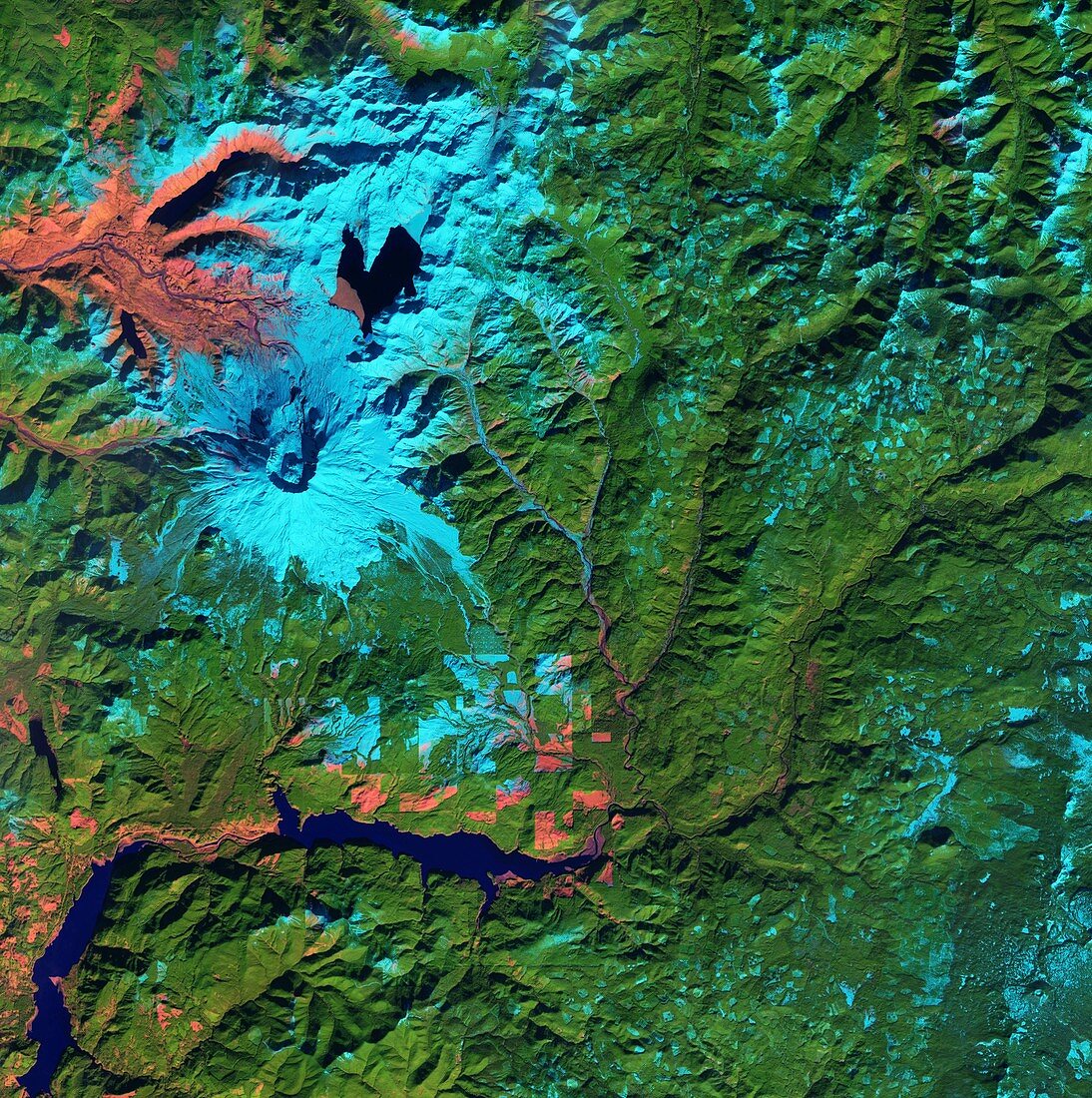 Mount St Helens, USA, satellite image