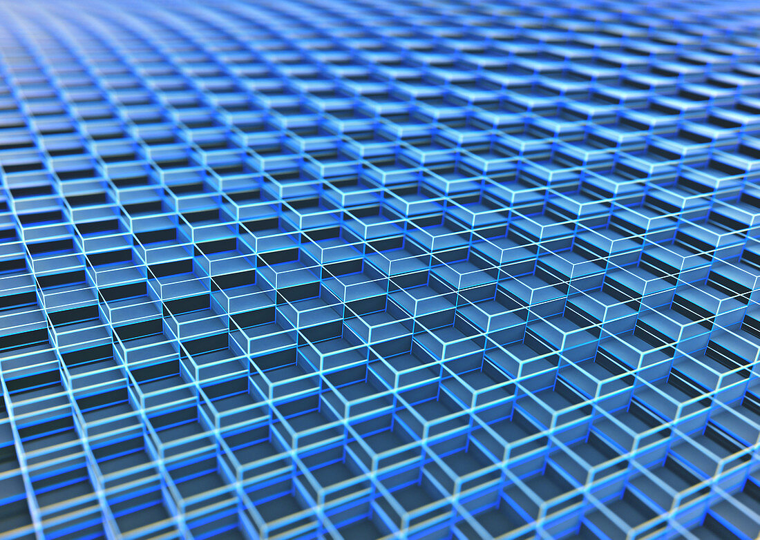 Blue cubes full frame, illustration