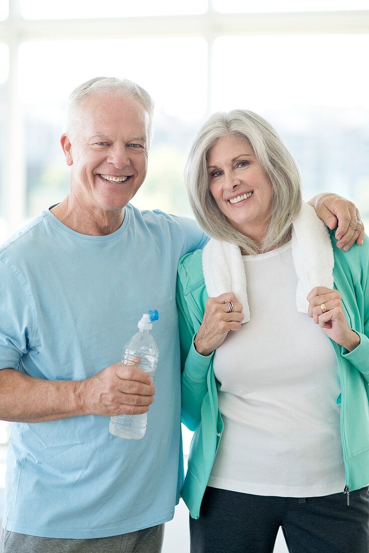 Senior couple in gym