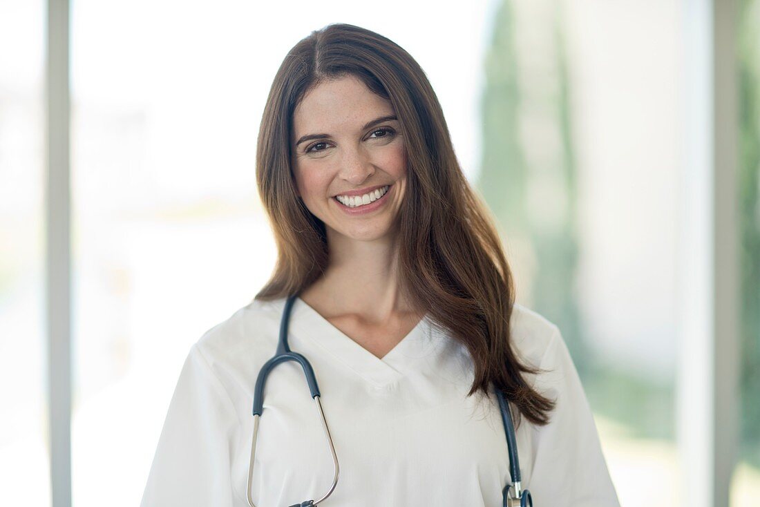 Female medical professional smiling