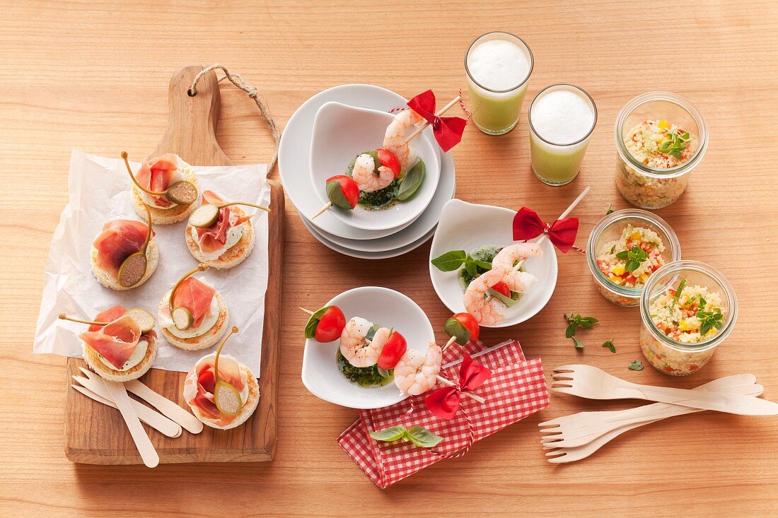 A selection of various finger food