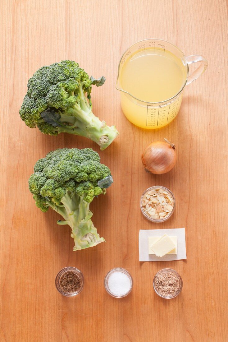 Ingredients for cream of broccoli soup