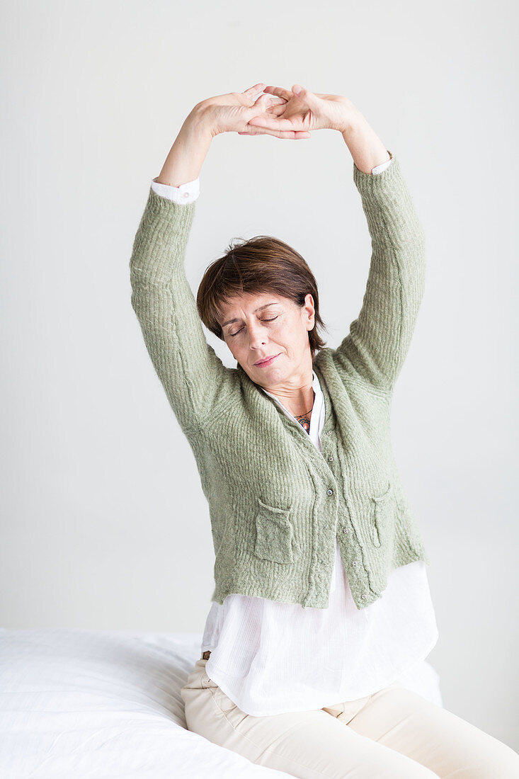 Senior woman doing stretching