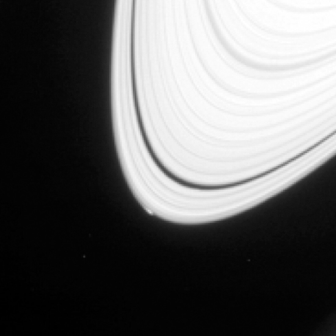 Disturbance in Saturn's rings, Cassini image