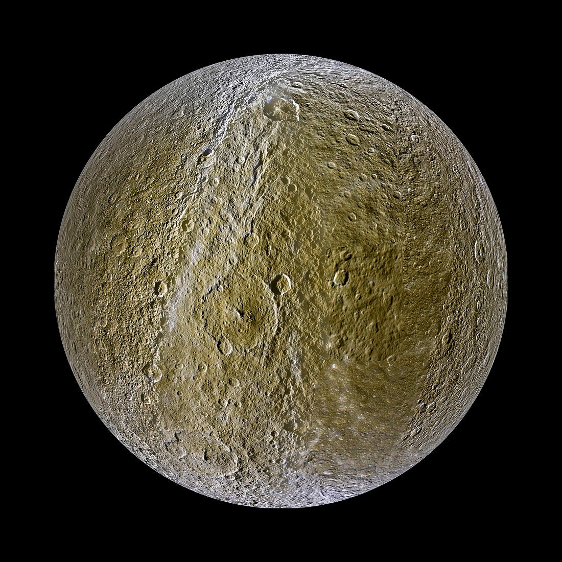 Saturn's moon Rhea, Cassini image