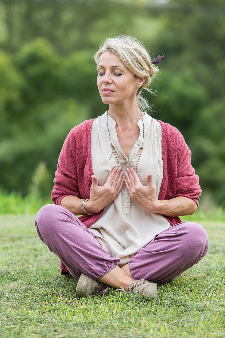 Woman practicing yoga