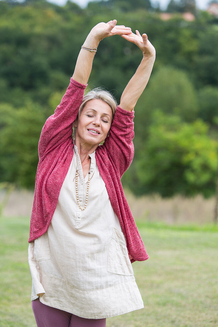 Woman stretching