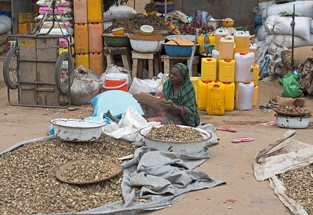 Market scene in N'Djamena Chad
