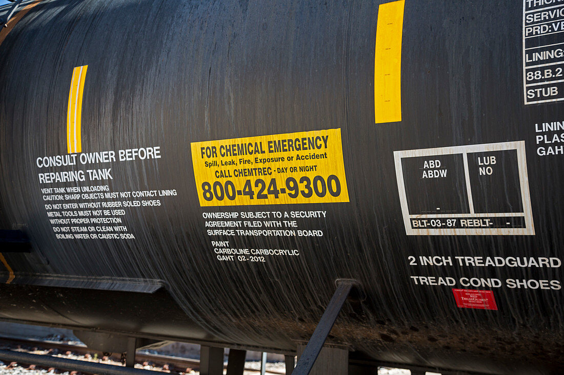 Hazardous chemical railway tanker
