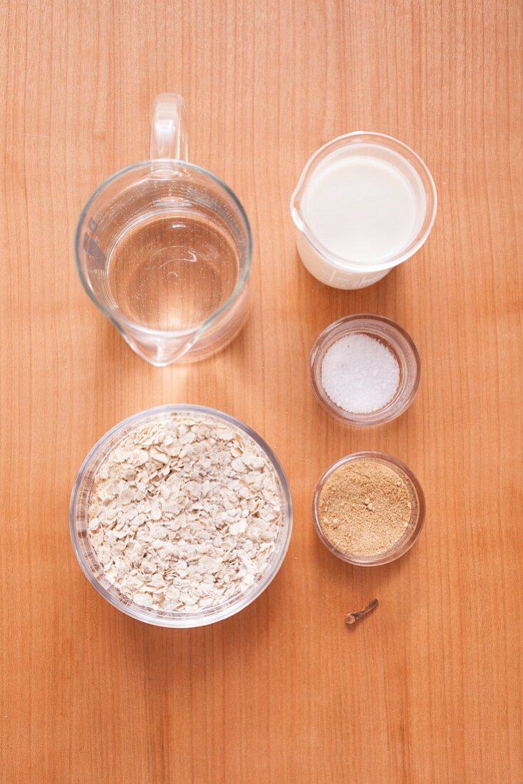 Ingredients for making porridge