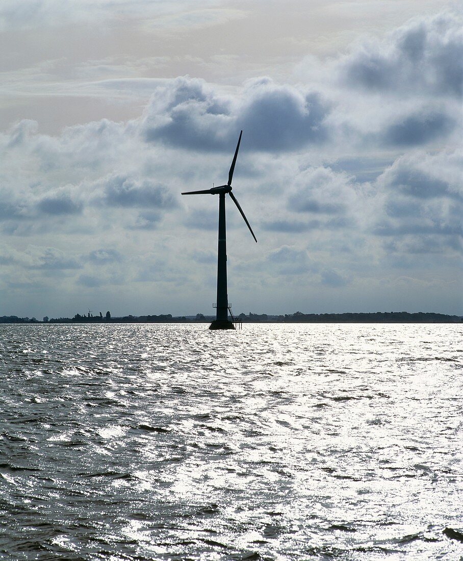 Turbine at Onsveig off-shore wind farm, Denmark