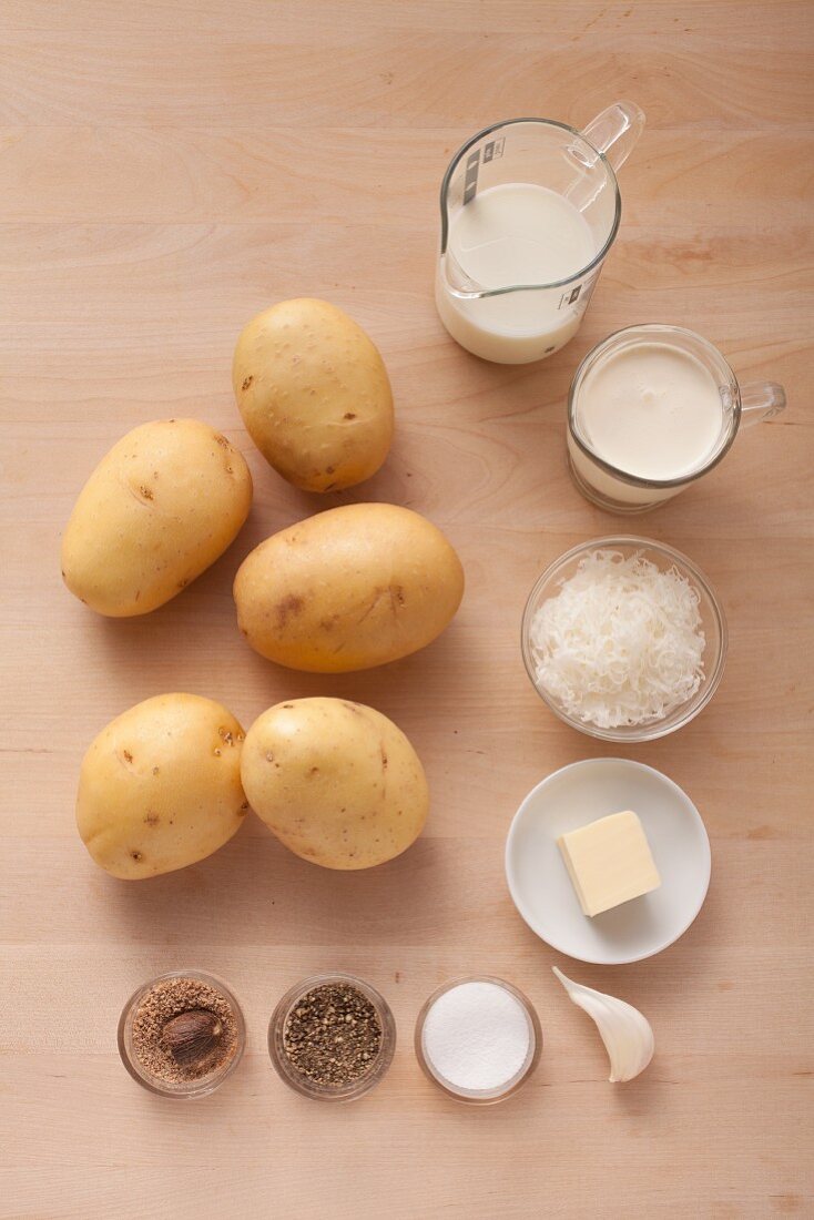 Ingredients for potato gratin