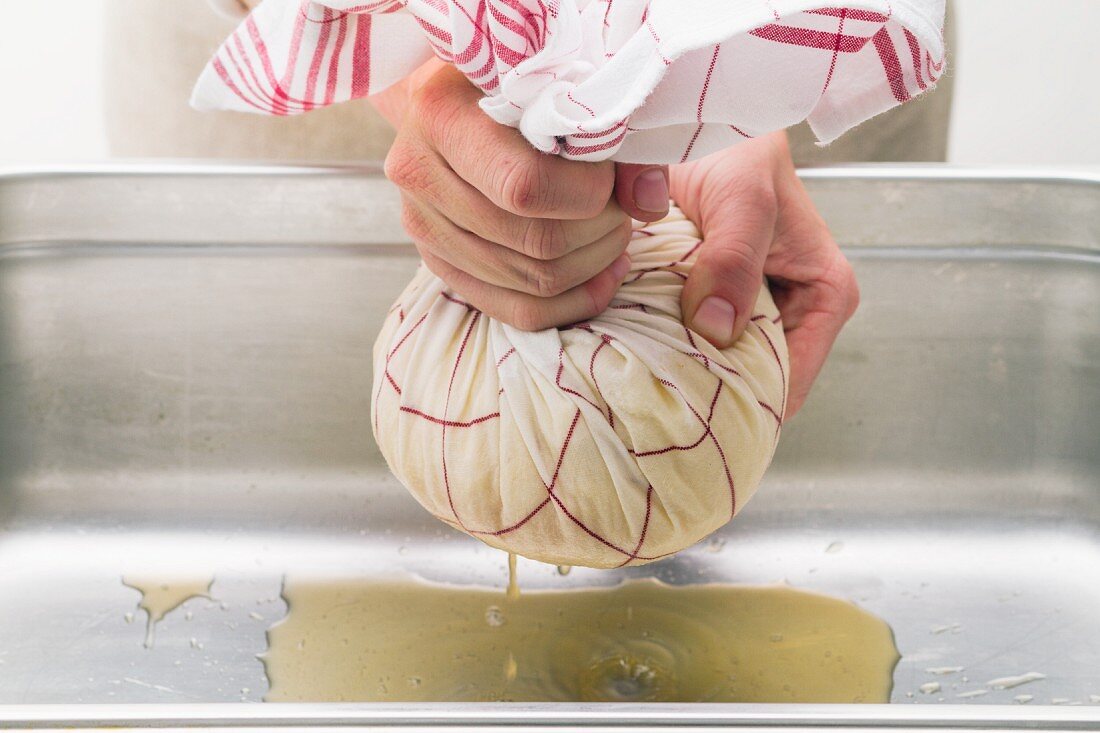 Potato dough being squeezed out